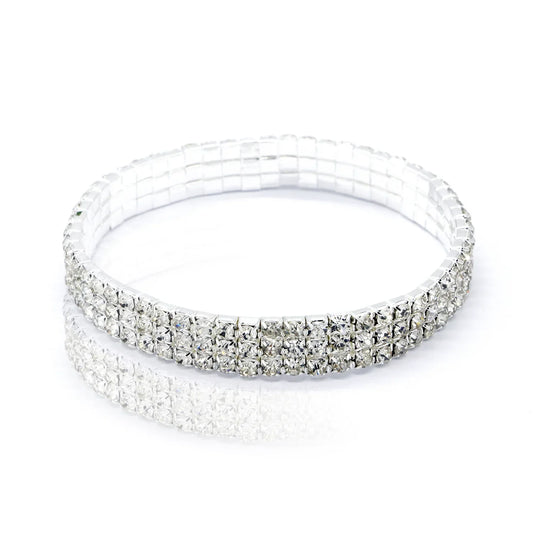 Fashion Rhinestone Tennis Anklet For Women Multi-layer Crystal Elastic Chain On Leg Female Summer Beach Ankle Bracelet Jewelry