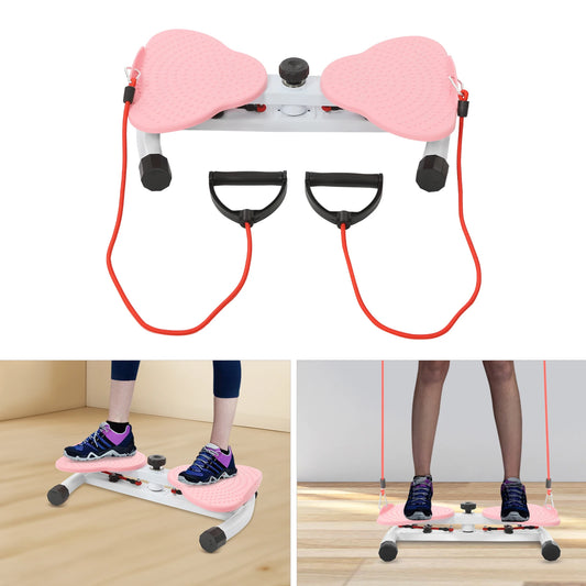 Pink Steel Waist Twister, Floor Standing Waist Twist Exercise Equipment 53.5*32*12cm  Legs Distance 48cm for Homes,Offices
