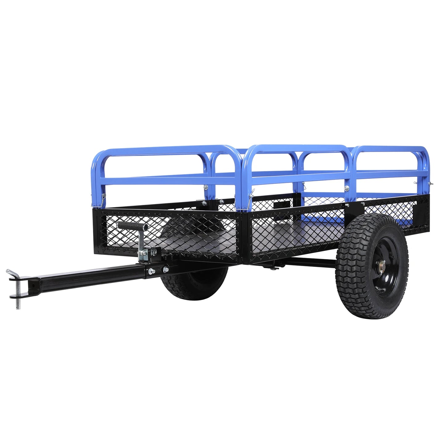 Roomark ATV UTV Trailer Tow Behind Dump Cart w/ Removable Sides 1500lb 15 Cubic Heavy Duty Garden Trailer for Lawn Mower Tractor