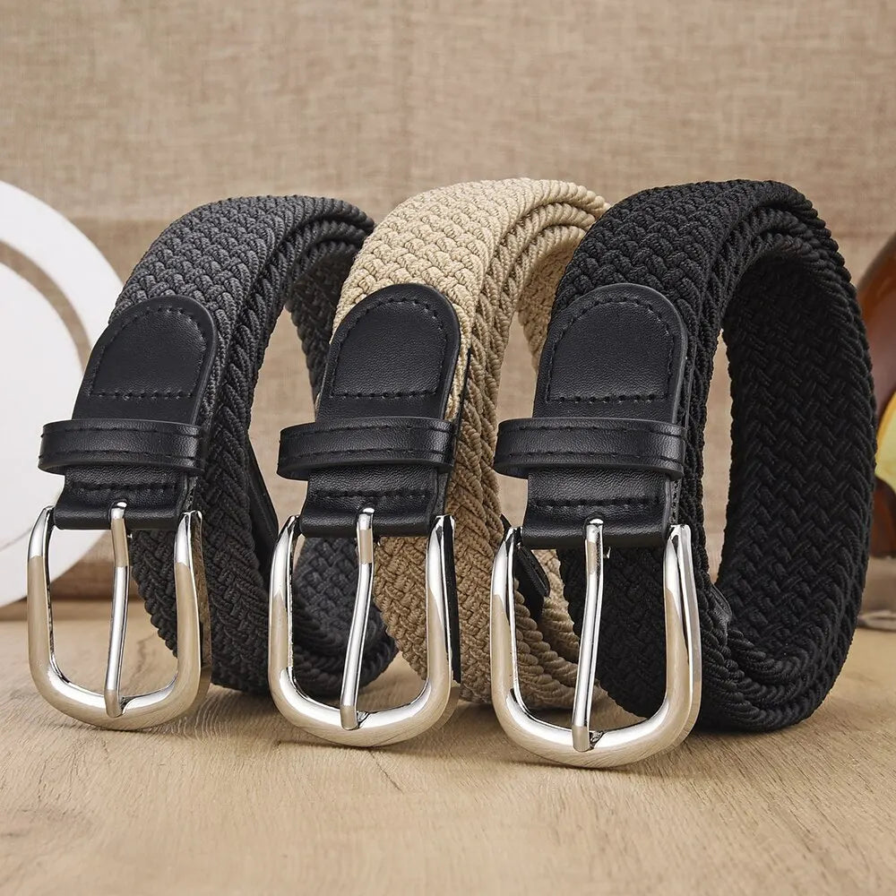 Unisex Woven Elastic Belt Casual Outdoor Sports 3.3 cm