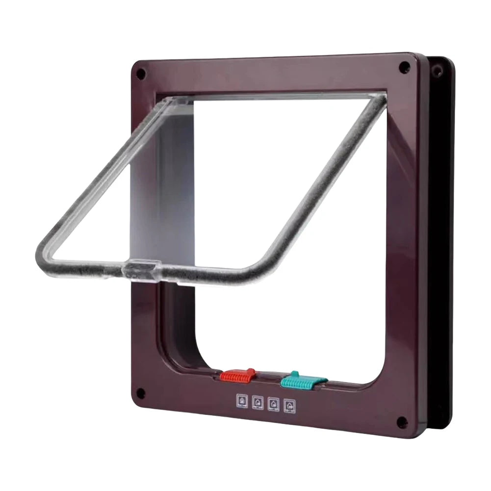 Puppy Kitten Safety In&out Pet Door with 4 Way Security Lock Dog Cat Flap Door Cat Puppy Safety Gate Pet Doors and Sliding Door