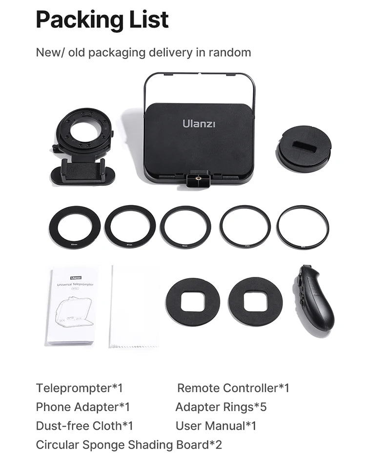 Ulanzi RT02 Portable Mini Teleprompter for Tablet and Phone
