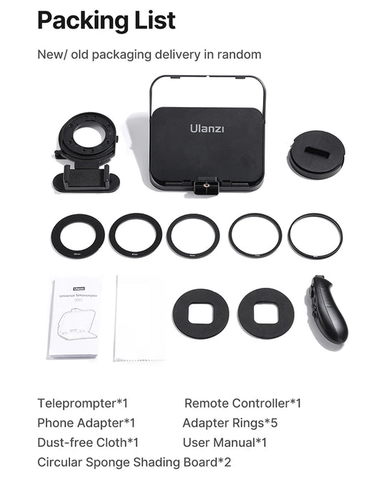 Ulanzi RT02 Portable Mini Teleprompter for Tablet and Phone