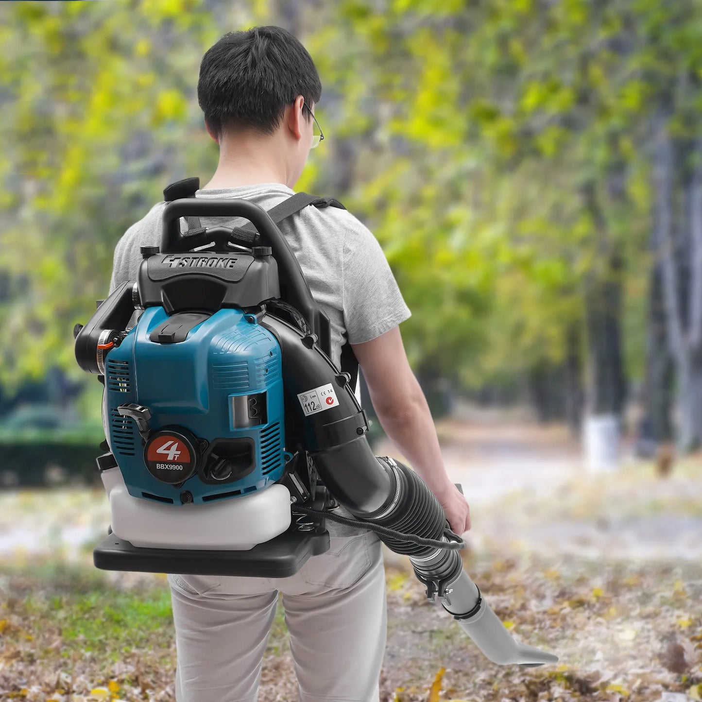 75.6cc Backpack Gas Powered Leaf Blower With 1.9L Fuel Tank
