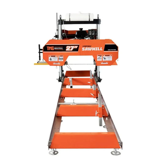 27 Portable Sawmill 14 HP Kohler Gas Engine 21 Board Width 12' Log Length 141 2' Track Bed TMGPSM27