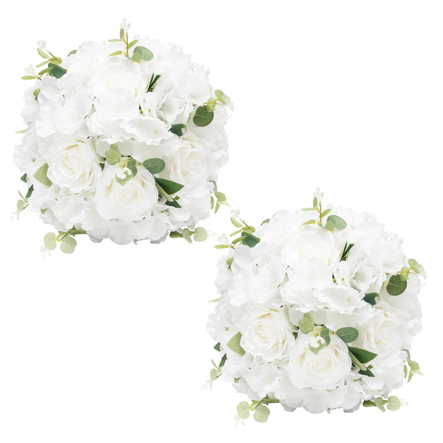 6PCS Artificial Flower Balls 34cm White Rose Wedding Table Centerpiece Decor