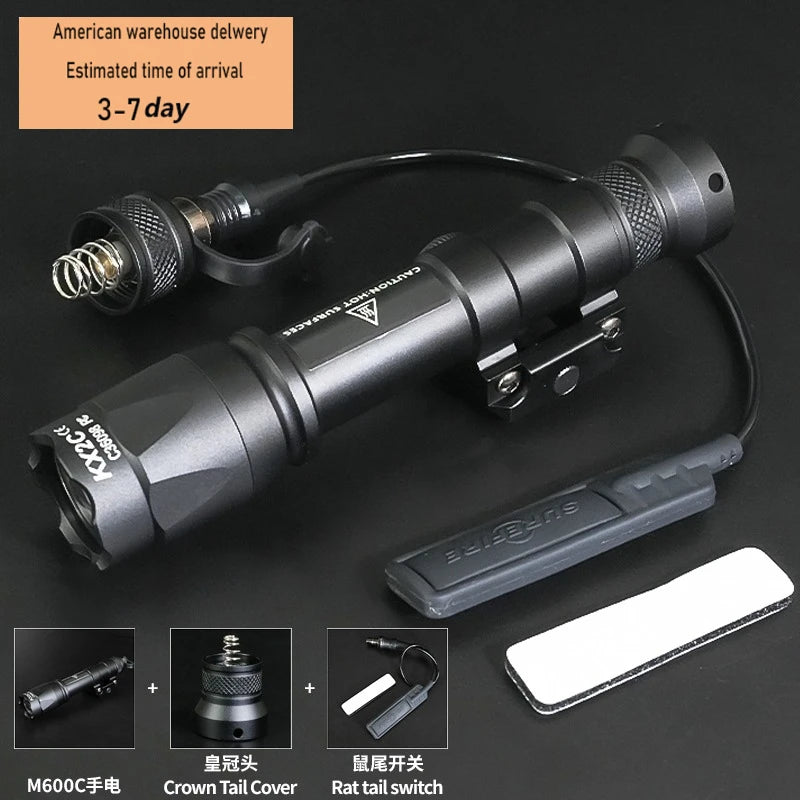 Tactical M600C M600 M300C X300U Flashlight 20MM Rail LED Scout Light Outdoor Camping Lamp Rifle Weapon Flashlight US Warehouse