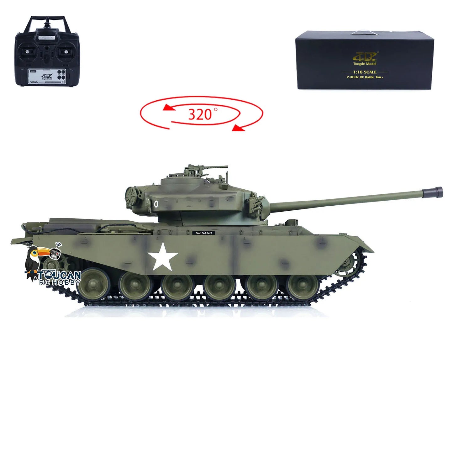 US Stock Tongde 1/16 Scale RC Tank Infrared Battle Centurion MK5 Electric Tanks Combat System Smoke BB Unit Light Sound Model