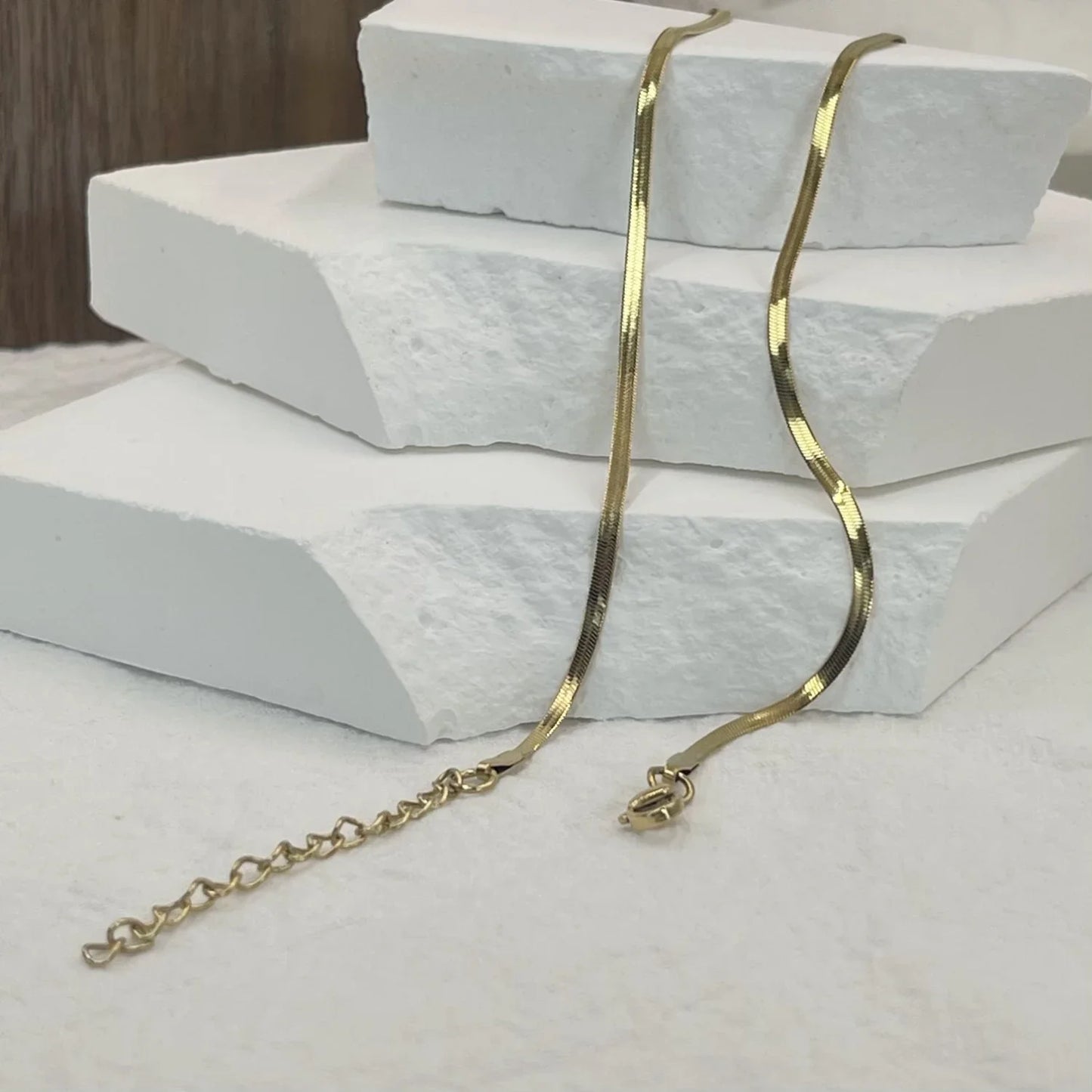 Minimalist Unisex Snake Chain Necklace Stainless Steel Gold
