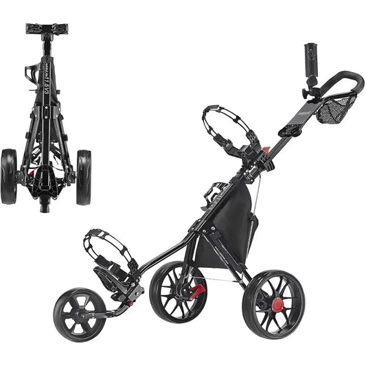 CaddyTek CaddyLite 11.5 Version 3 Golf Push Cart – 3-Wheel, SuperLite Deluxe, Lightweight, Easy to Fold, Compact & Portable