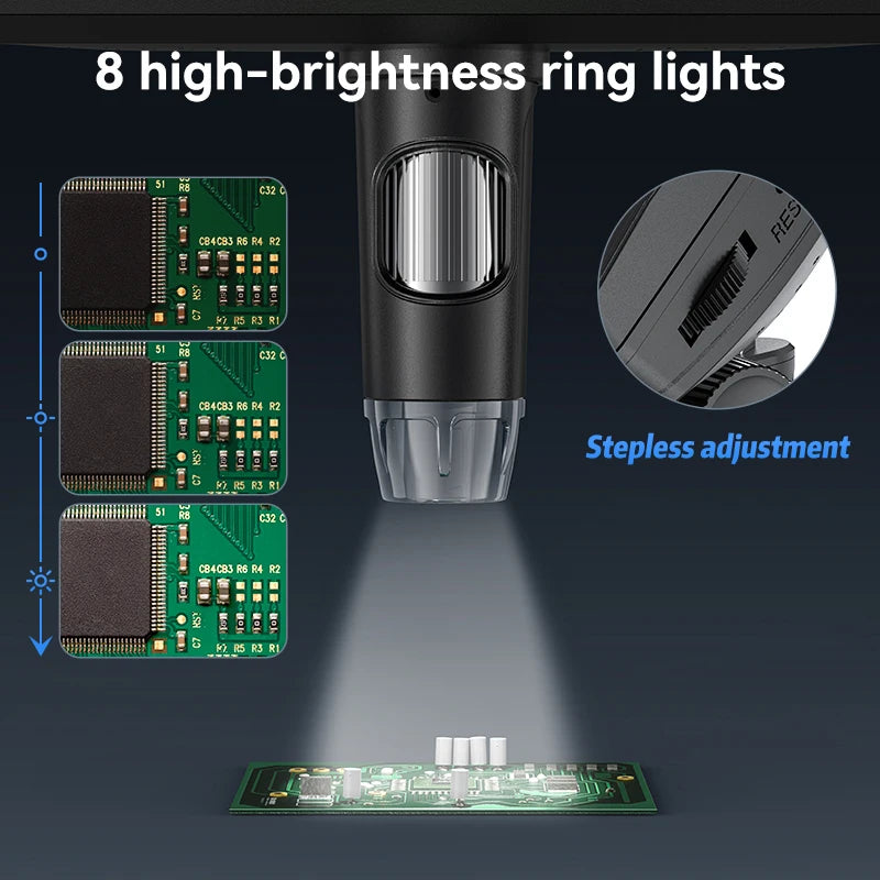 Portable 7 Inch IPS Digital Microscope 1200X Magnification HD USB Professional Electron Microscope for Phone Soldering Repair Tool