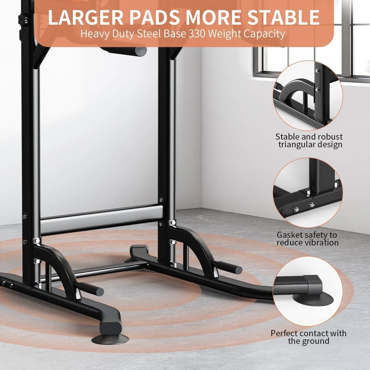 Pull Up Bar Power Tower Dip Bar Station Dip Stand Multi-Functional Workout Equipment Strength Training Machine for Men Women Hom