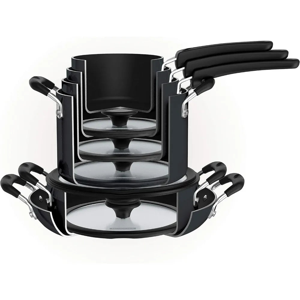 Tramontina Gray 11 Piece Aluminum Nonstick Pots And Pans Set