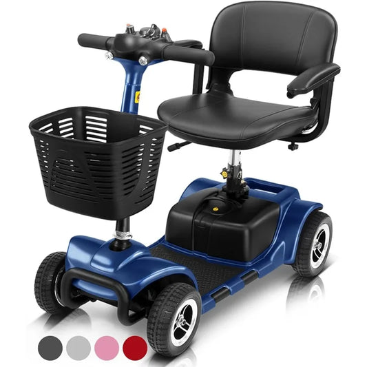Wheel Mobility Scooter - Electric Powered Wheelchair Device - Compact Heavy Duty Mobile for Travel, Adults, Elderly - Lon