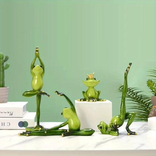 1Pc Yoga Frog Resin Crafts Decorations Tv Cabinet Wine Cooler Pieces Graduation Birthday Gift
