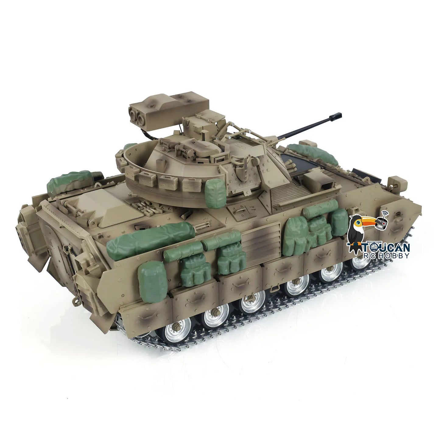 US Stock RTR Tongde 1/16 Scale RC Military Tank M2A2 Bradley Radio Control Panzer Metal Tracks Wheels Barrel Recoil Smoking Toy