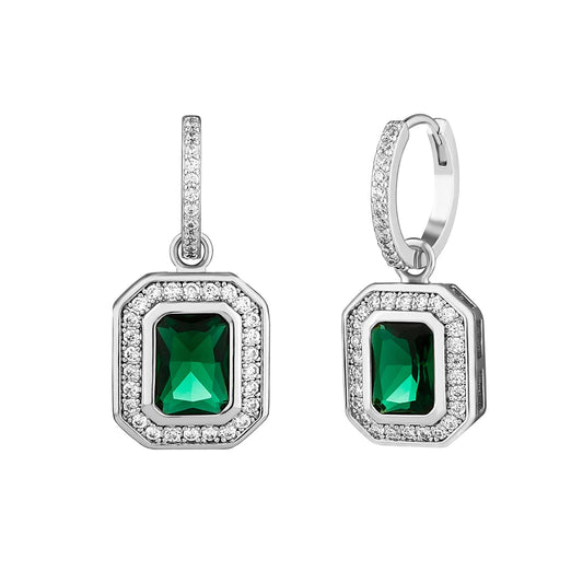 Topgrillz Nano Emerald Stud Earrings Cute Romantic Jewelry