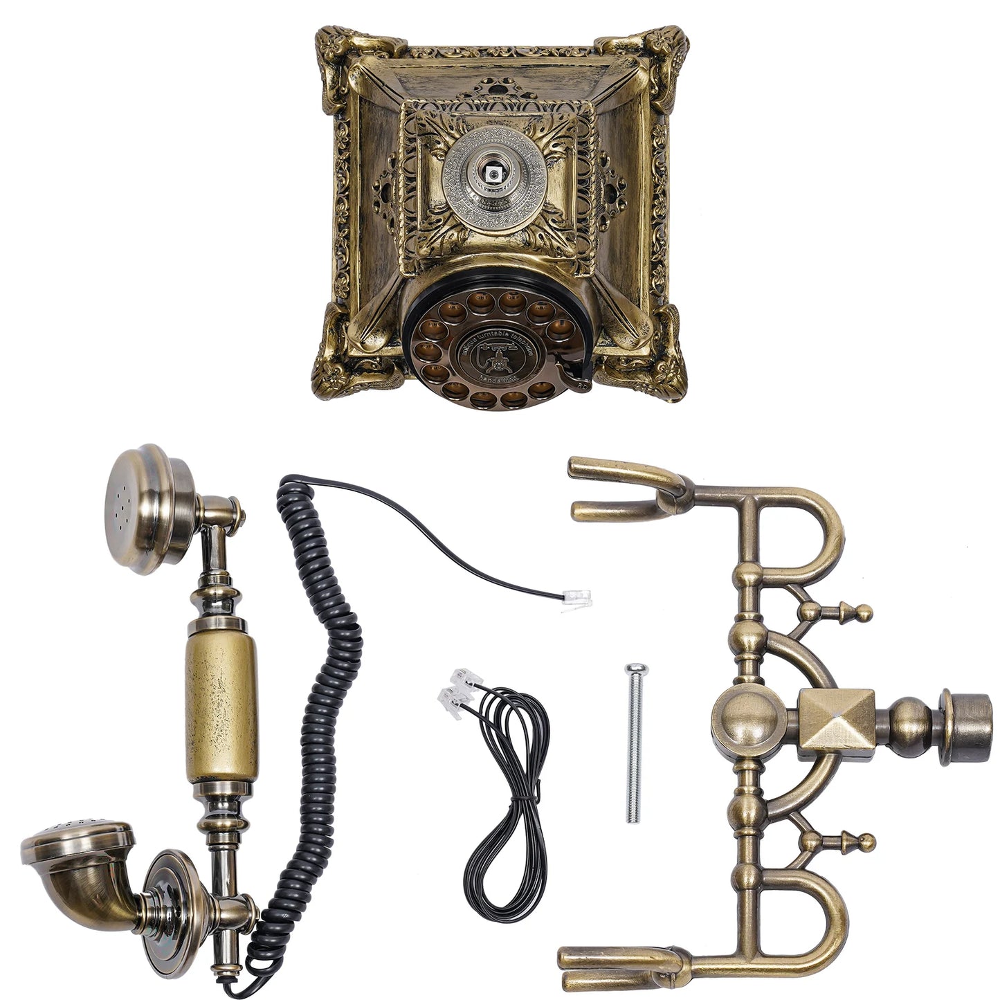 Vintage Rotary Telephone, Retro Landline with Bronze Appearance, Redial Function, Ideal for Home, Office, and Gift