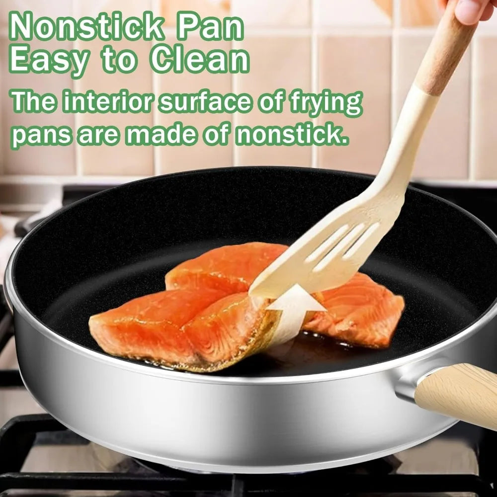 Stainless Steel Pots And Pans Set 13 Pcs Nonstick Cookware