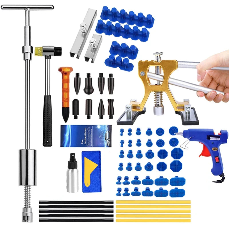 Car Paintless Dent Repair Tools Puller Removal Kit Slide Hammer Reverse Hammer Tool Body Suction Cup / Adhesive Blue Glue Tabs
