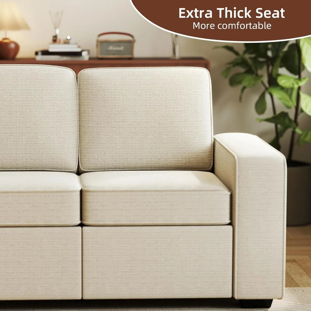 80" Modern Sofa Couch, Soft Chenille Sofas for Living Room Furniture,3 Seater Deep Seat Comfy Lounge Sofa
