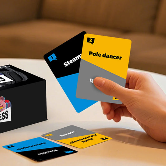 Sorry What Game & Headphone Lip Reading Party Games Funny Phrase Combos - Card Games Includes 100 Cards for Adults & Friends