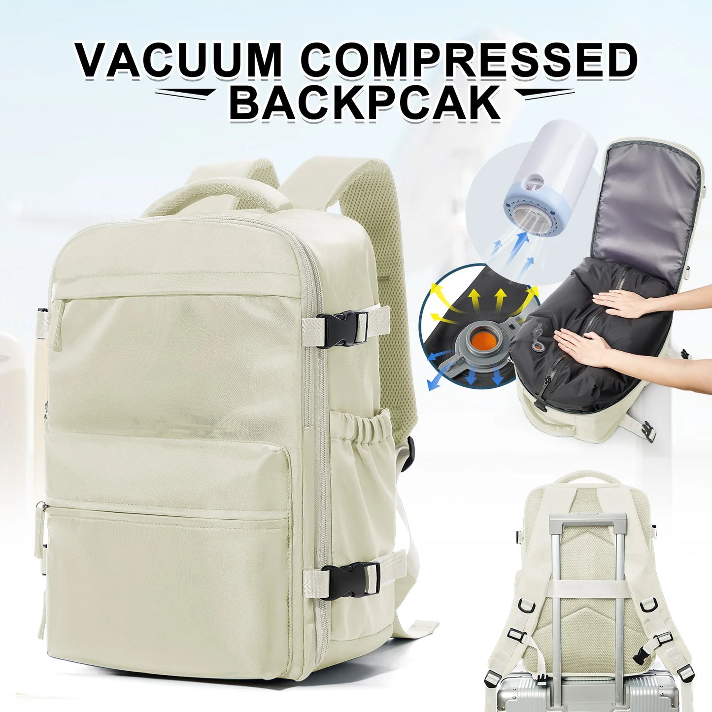 Unisex 15.6 Inch Laptop College Backpack Vacuum Travel