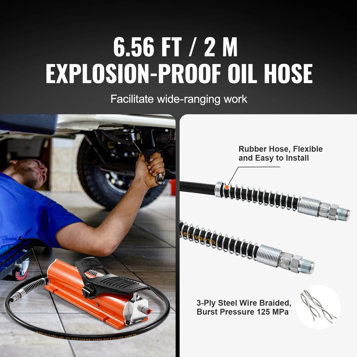 SucceBuy 10,000PSI Air Hydraulic Pump 0.18 Gal Reservoir Metal Shell Air Actuated Treadle Foot Pump for Precision Industrial Use