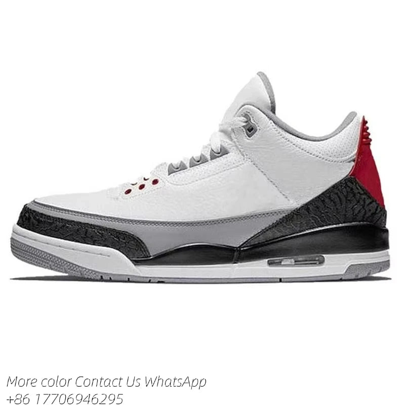 Designer 3 Shoes Sneakers 3 Blue Mens Womens 3s Black Cement Lvory Fear Pack Shoe Midnight Navy Woman Brown shoes