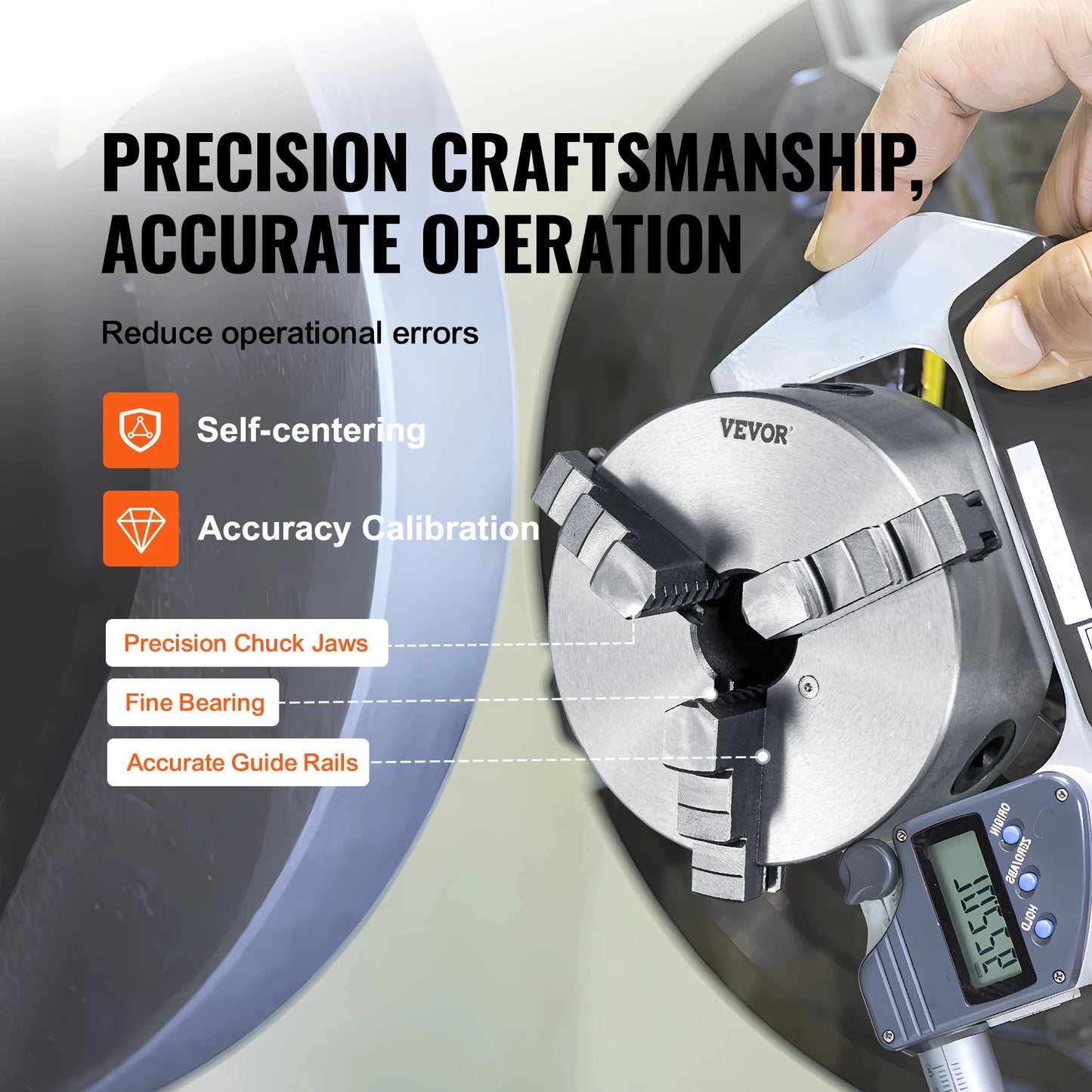 SucceBuy 3-Jaw Lathe Chuck 100/125/160/200/250 mm Self-Centering Lathe Chuck Multiple Clamping Range for Lathe Printer Machining
