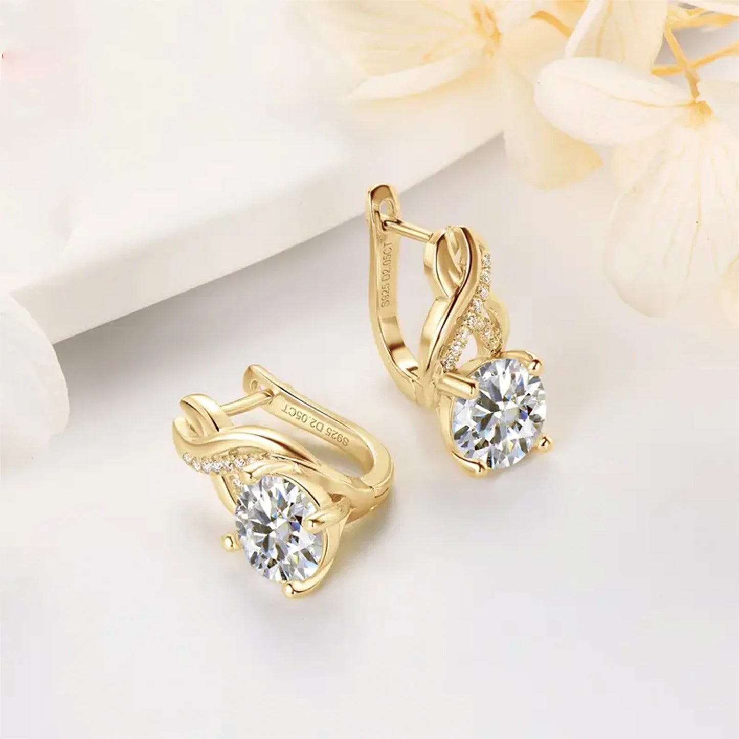 925 Silver, Infinity Element Earrings, Women's Earrings with 0.3ct Moissanite, Luxurious, Perfect for Wife, Mother, Girl Daily G