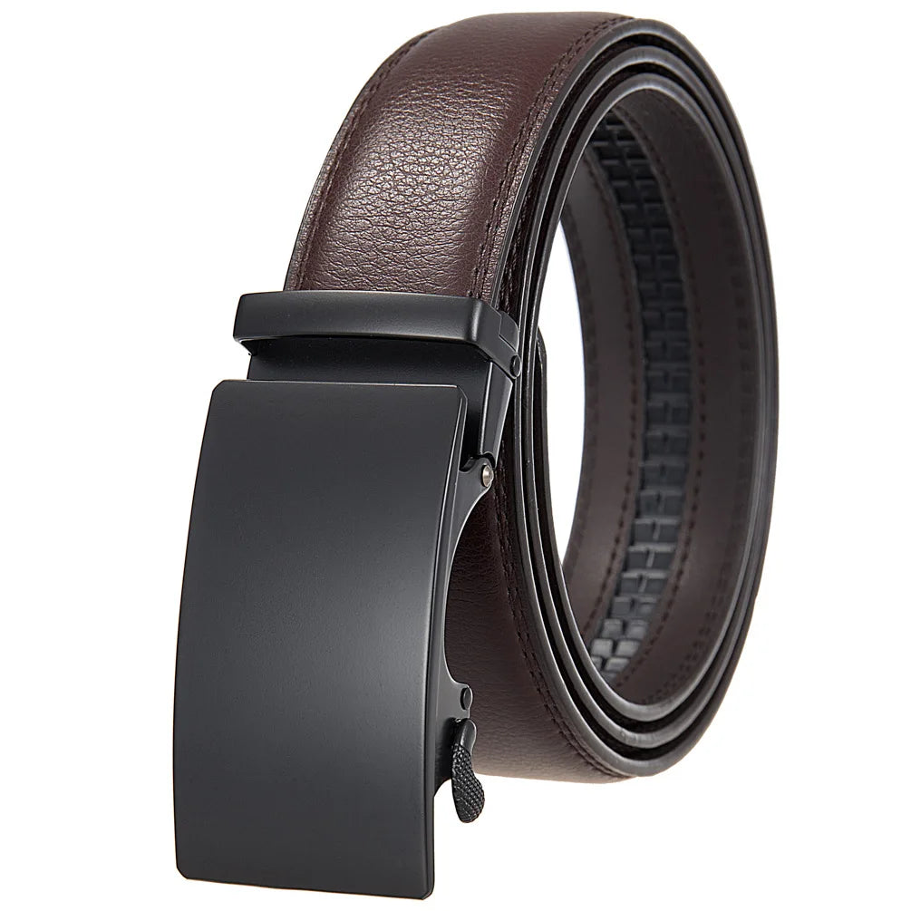 Famous Brand Belt Male Designer Automatic Buckle Genuine Leather Men Belt  Luxury Belts for Men 3.5cm New Black Brown Plus Size