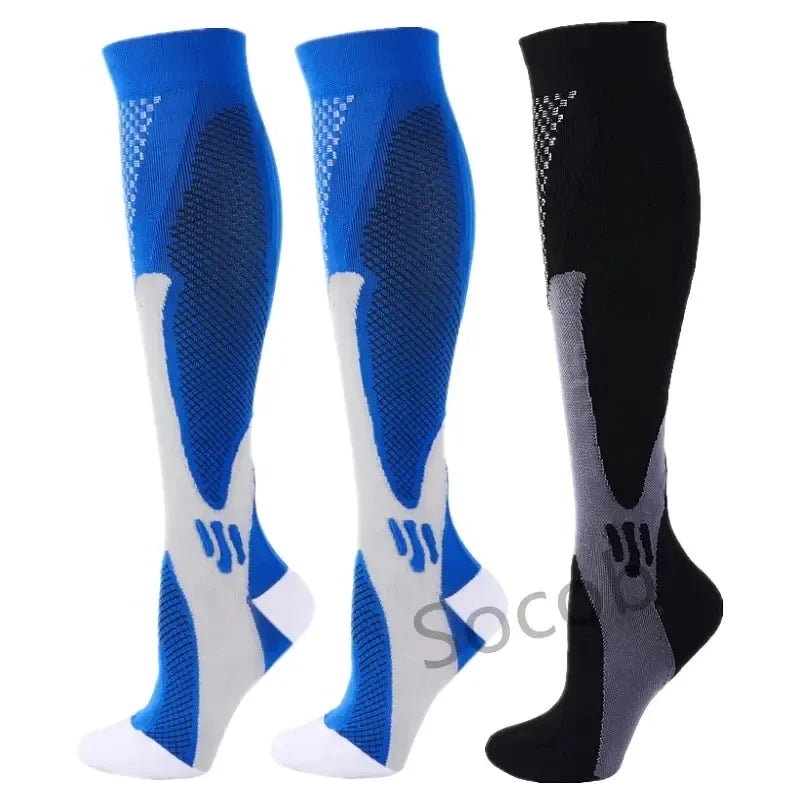 3/6/7Calf Compression Socks Men Medical Varicose Veins Diabetes Edema Sports Socks Running Football Basketball Riding Knee Socks