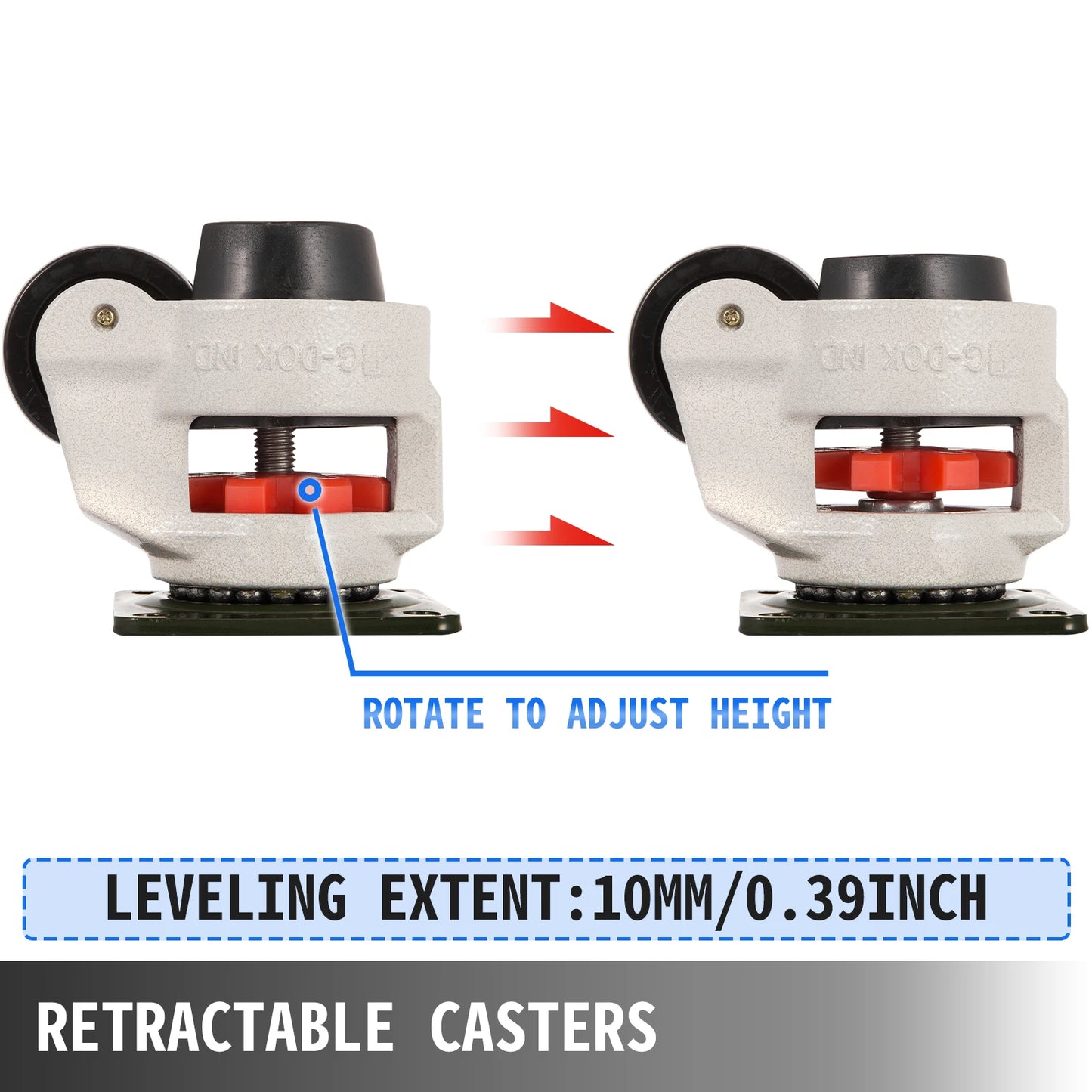 VEVOR 4Pcs Leveling Casters Self Leveling Caster with 3300lbs Capacity Per Set & 360 Degree Swivel for household and outdoor