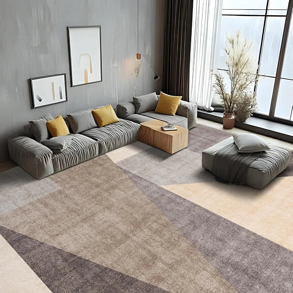 Washable Modern Area Rug: 10x14 Large Geometric Area Rugs for Living Room & Bedroom with Non-Slip Backing Modern Geometric Carpe