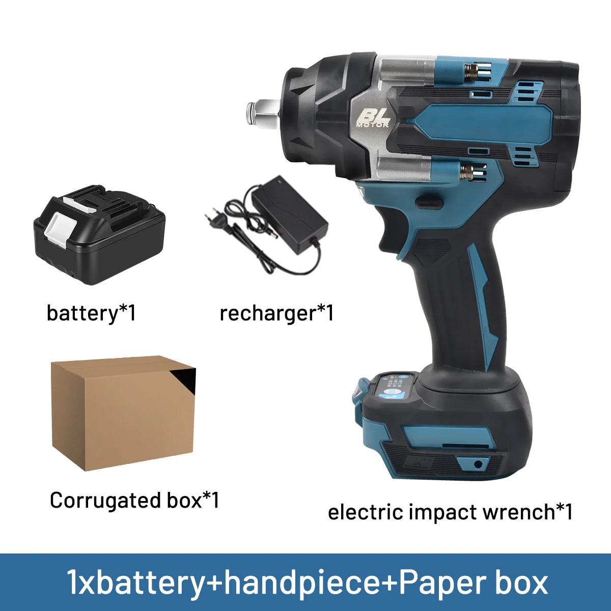 1200N.M Torque Brushless Electric Impact Wrench 1/2 inch Cordless Wrench Screwdriver Power Tools for Makita 18V Battery
