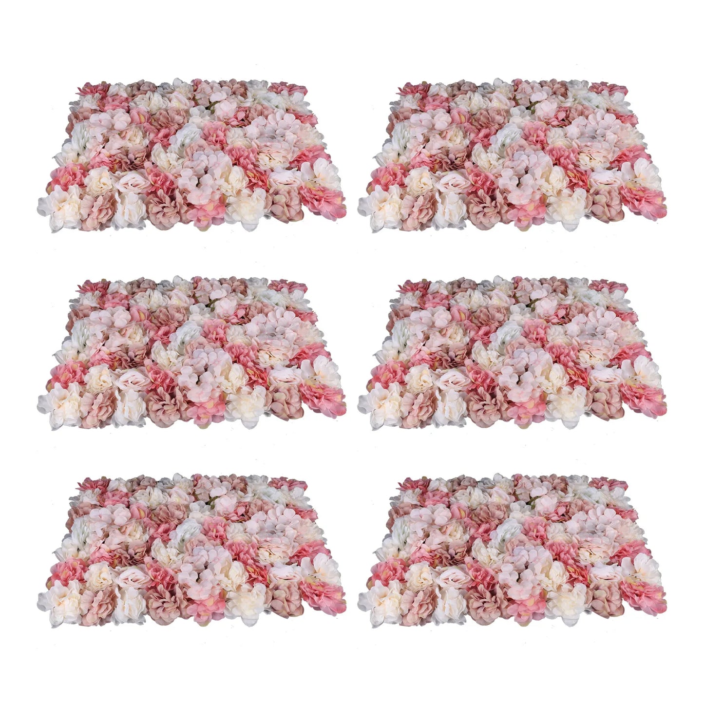 6pcs Artificial Flower Wall Panels 3D Flower Backdrop Flowers Curtain Outdoor Decoration Shopping Mall Window Photography Props
