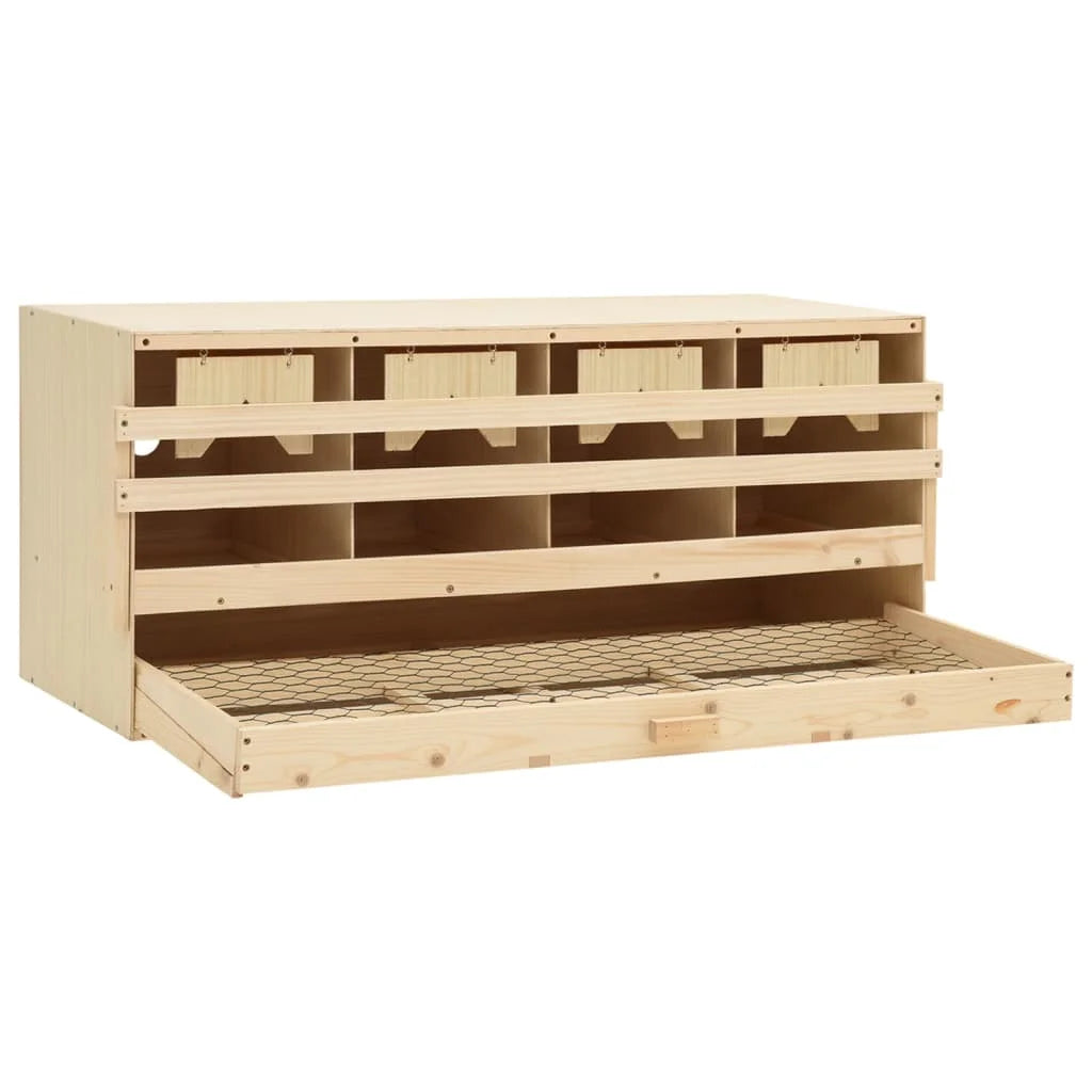 Chicken Laying Nest 4 Compartments Pine Wood Nesting Box 106x40x45cm Farming Supplies