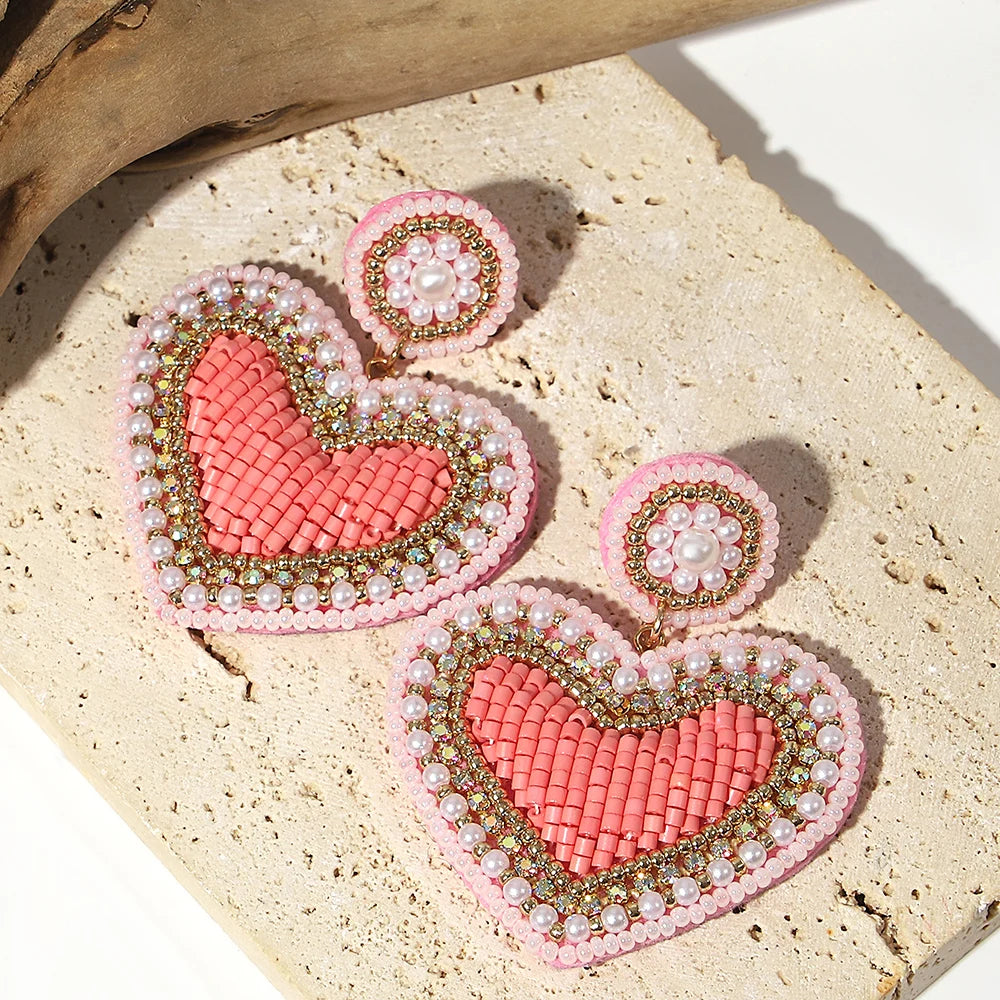 AENSOA Bohemian Starfish Seed Bead Drop Earrings Women