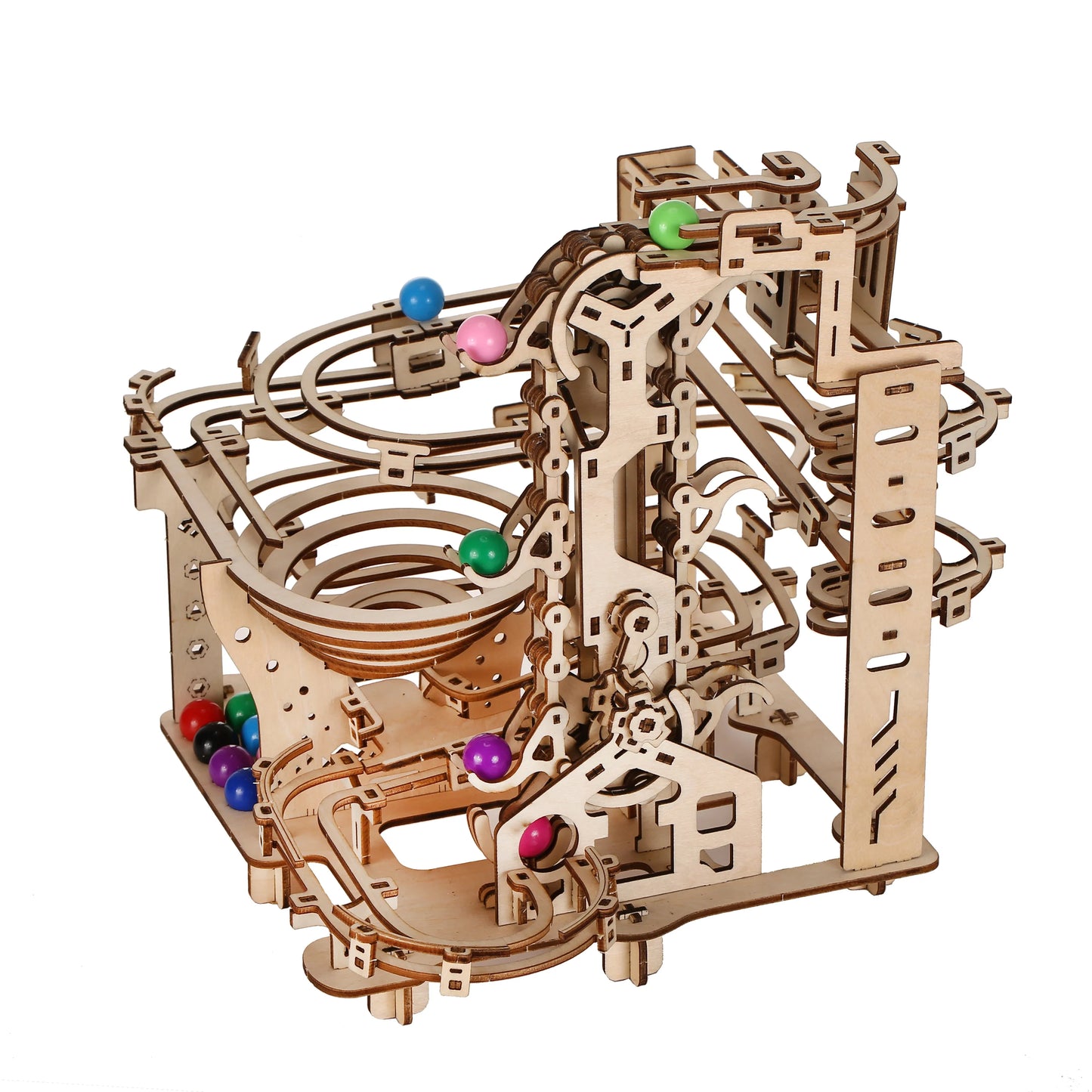 Track Pulley DIY 3D Wooden Puzzle Kit for Kids and Adults