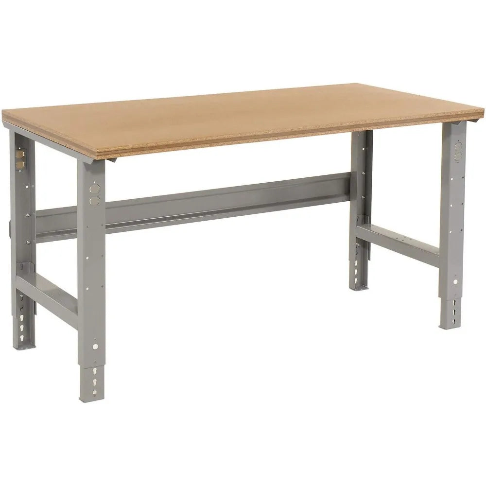 Adjustable Height Workbench C-Channel Leg, 72" W x 30" D, 1-1/2" Shop Top Square Edge, Gray