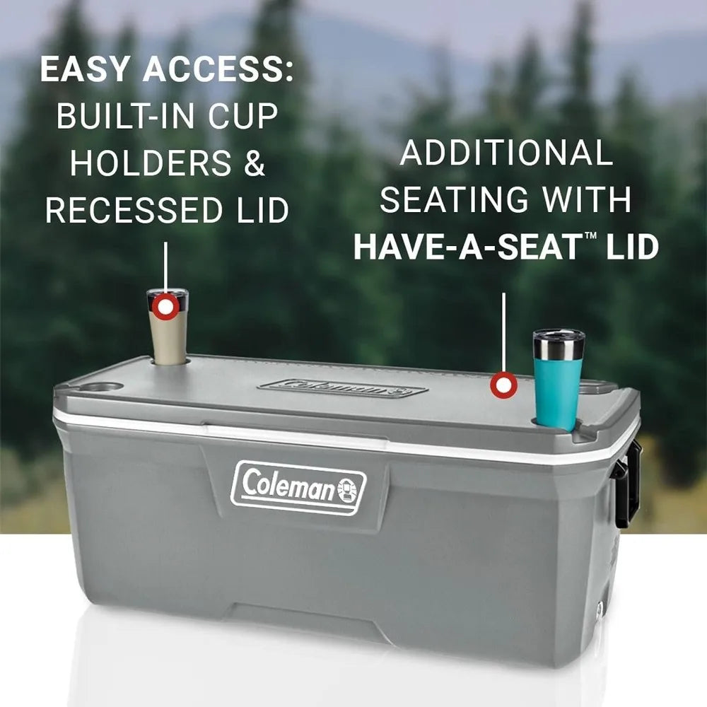 Classic Series Insulated Portable Cooler, Leak-Resistant Outdoor Hard Cooler Keeps Ice up to 5 Days, 52/70/120/150 Quart