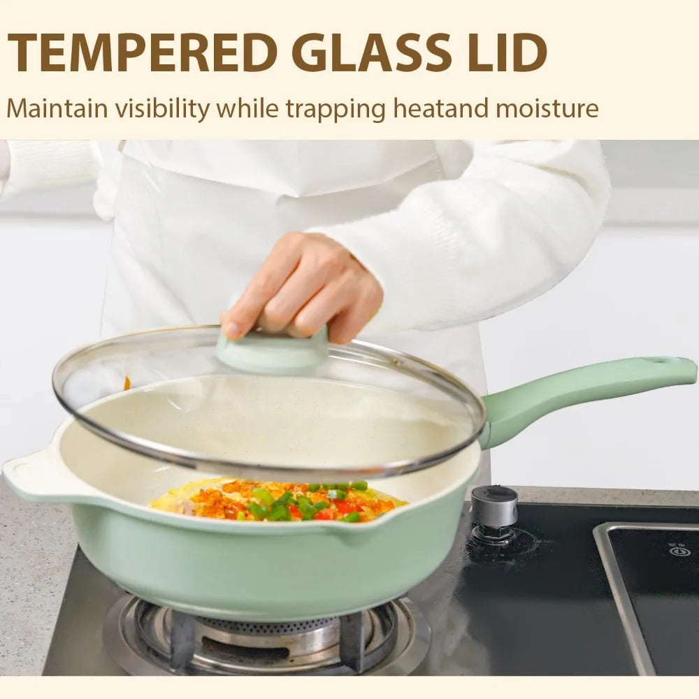 23 Piece Non Stick Cookware Set Pots Pans Lids Oven Safe