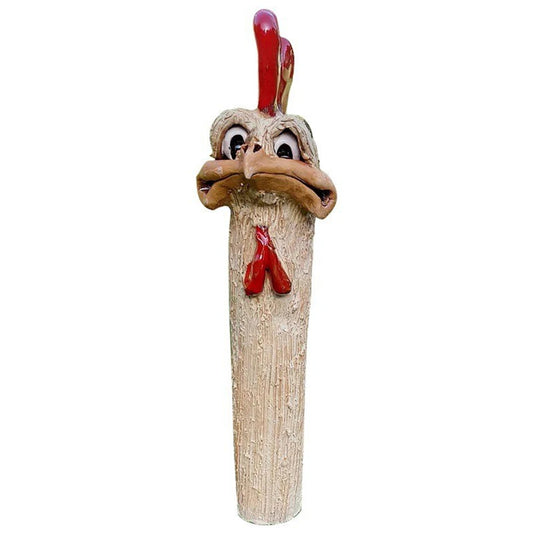 Funny Chicken Head Statue Creative Garden Decoration Farm Chicken Statue Handmade Garden Statues Resin for Art Decorations