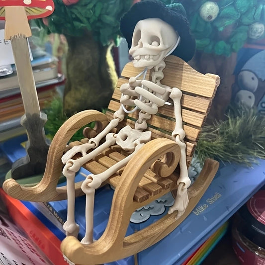 Funny Halloween Gift ，Easter,  Kitchen & Dining Decor, Humorous Decoration, Colorful Jointed Skeleton,Quirky Decor