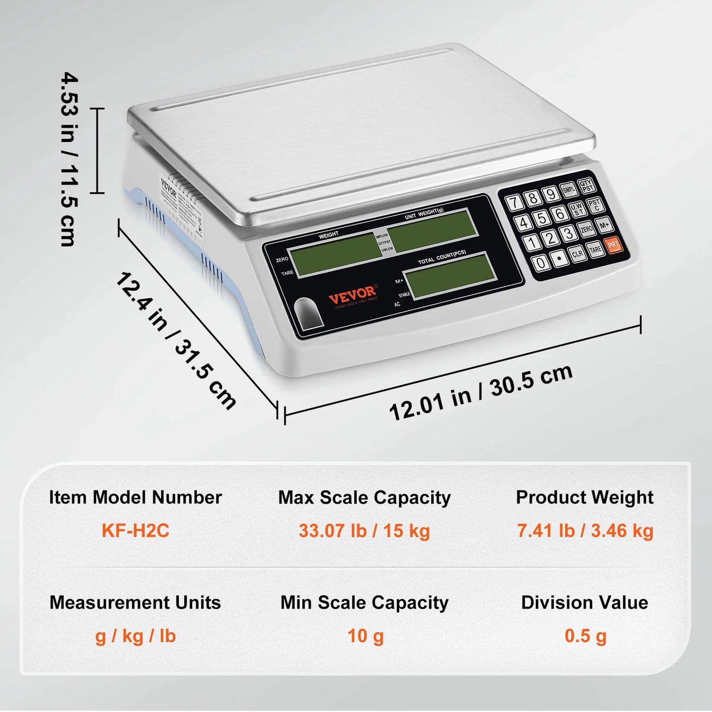 SucceBuy 15KG Precision Digital Counting Scale Electronic Balance Weight Scale with LCD Screen and RS232 Port for Parts and Coins