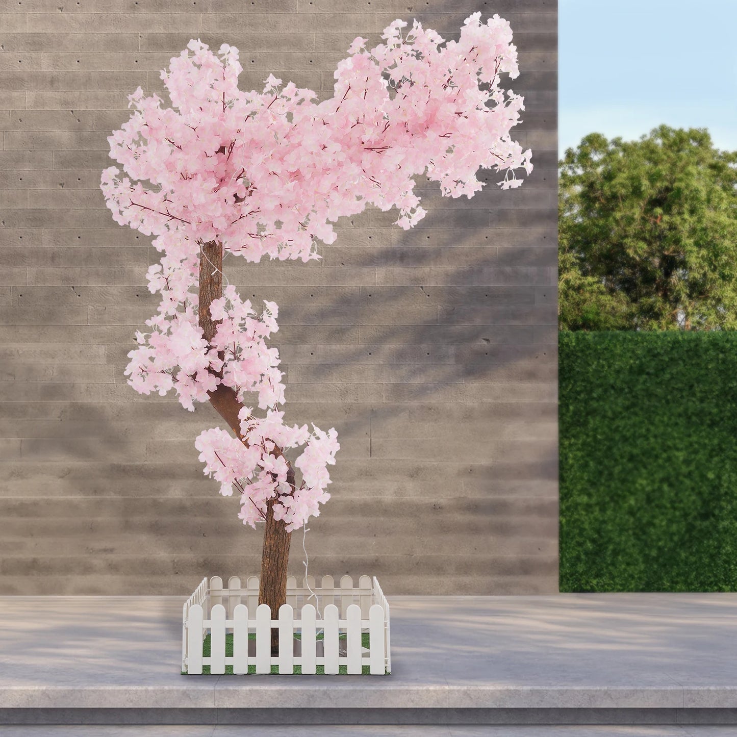 1.6M Artificial Cherry Tree Handmade Sakura Tree Pink Artificial Flowers with Lights for Indoor Outdoors Decor
