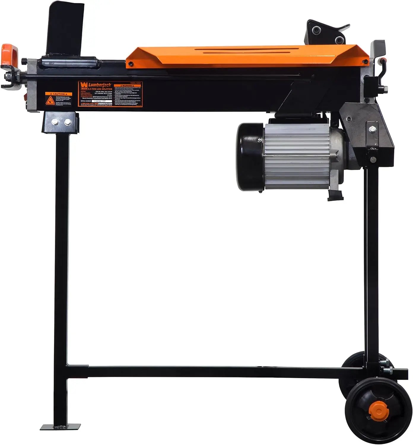 Electric Log Splitter, 6.5-Ton Capacity with Portable Stand (56208) 15A Motor 34-Inch Stand