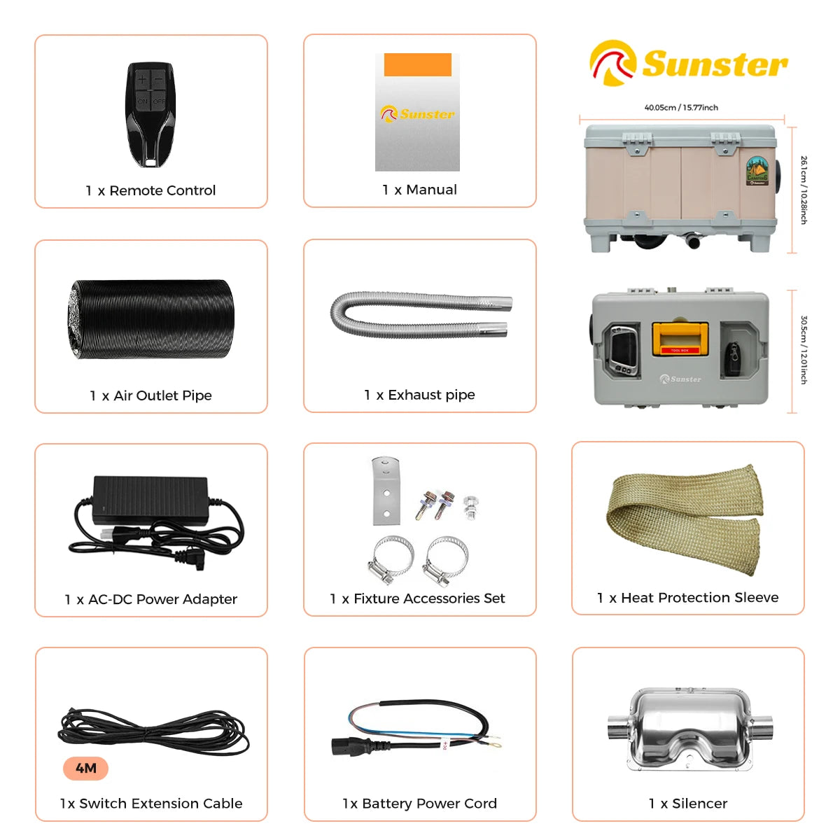 8KW Diesel Heater 12V Portable toolbox Diesel Parking Air Heater w/Bluetooth/Ventilation/Timing Function For Vehicles Outdoor RV