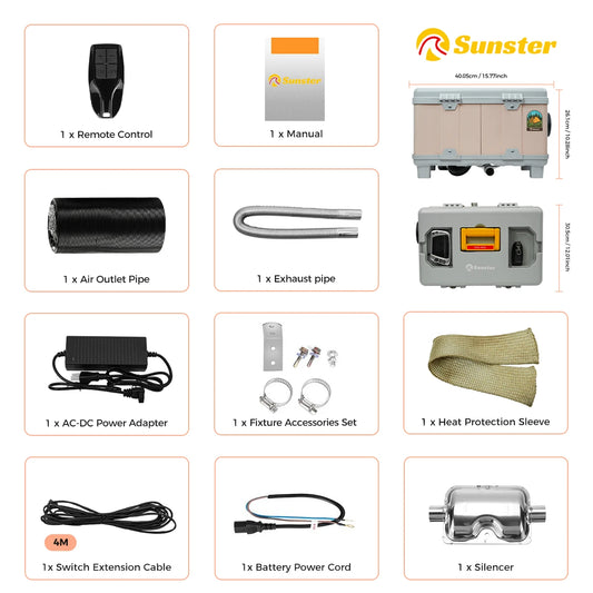 8KW Diesel Heater 12V Portable toolbox Diesel Parking Air Heater w/Bluetooth/Ventilation/Timing Function For Vehicles Outdoor RV